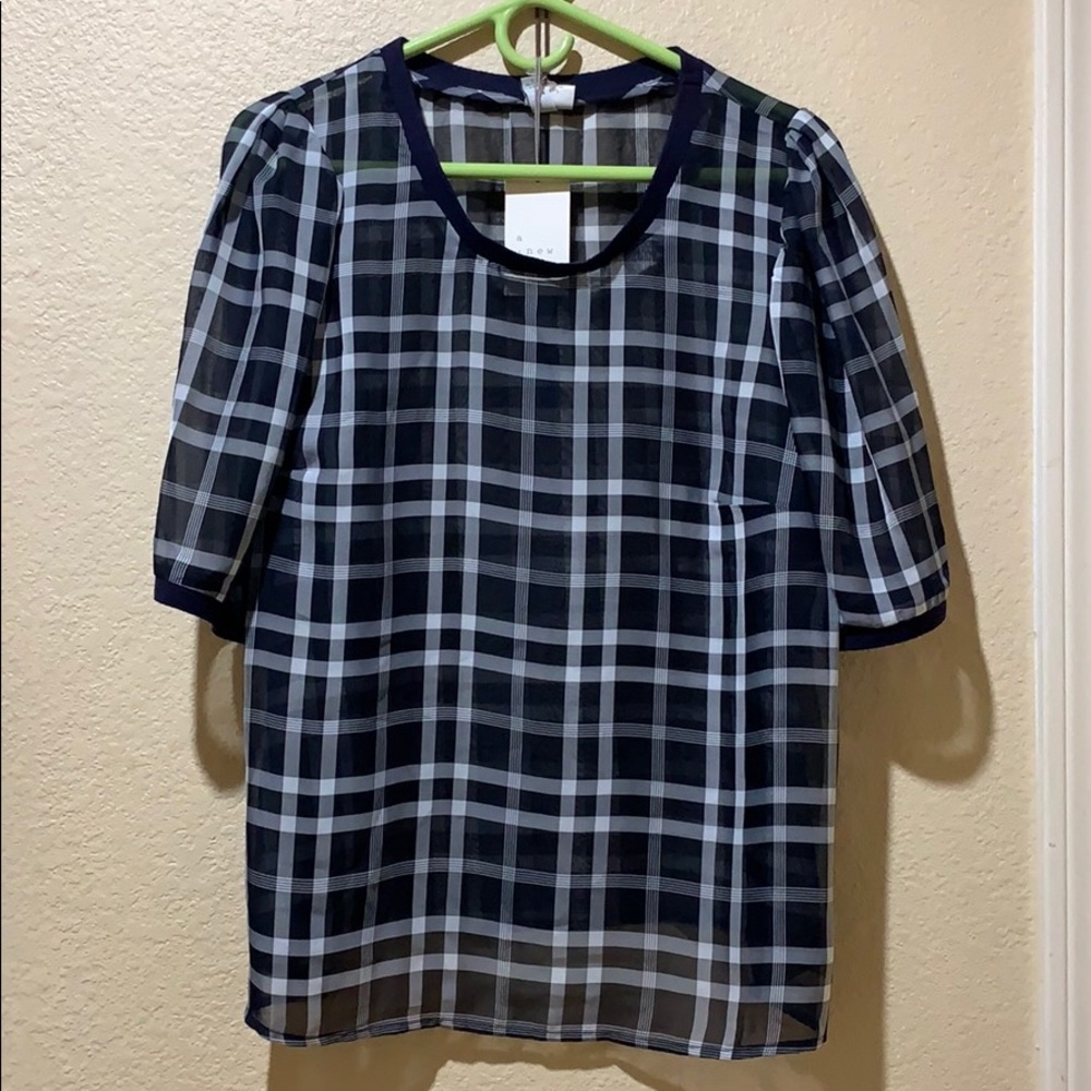NWT A New Day By Target Blue/White Blouse